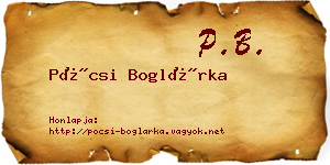 Pócsi Boglárka névjegykártya